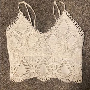 White floral Crop Top